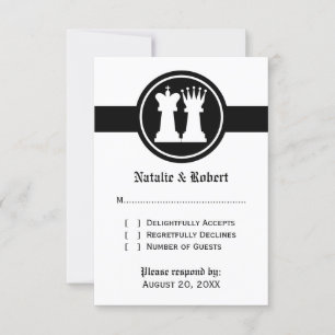 Schach King und Queen Wedding Response Card RSVP Karte