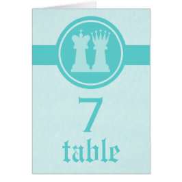Schach King und Queen Wedding Table Card, Aqua