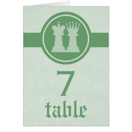Schach King und Queen Wedding Table Card, Green