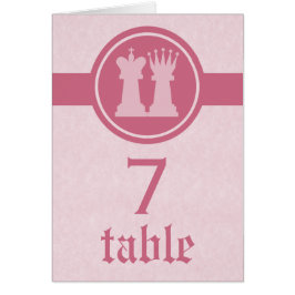 Schach King und Queen Wedding Table Card, Rosa