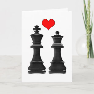 Schach König und Königin mit Liebe Valentinstag Feiertagskarte