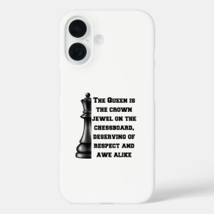 Schach-Königin Schwarz-weiße Power Respektstrategi iPhone 16 Hülle