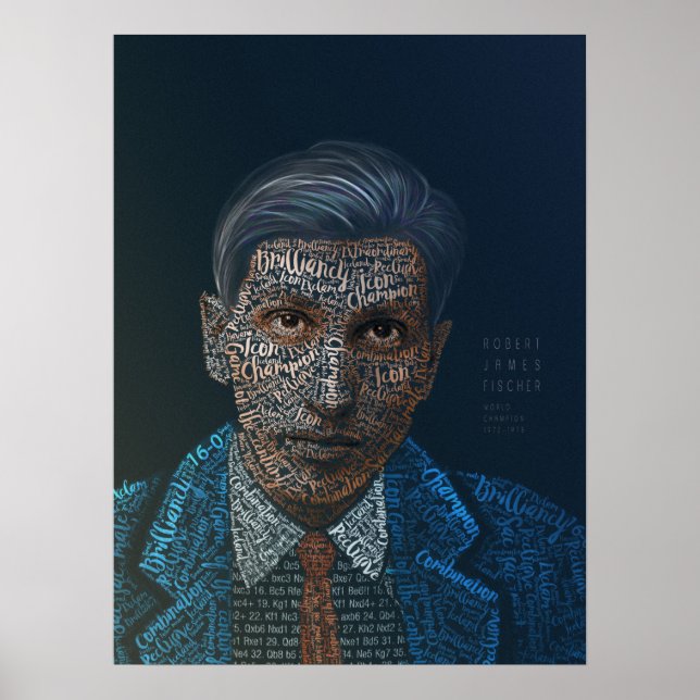 Schach Legends: Robert James Fischer Poster (Vorne)