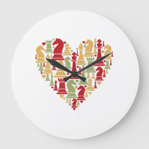 Schach Lover I Echte Liebe Schach spielen Große Wanduhr