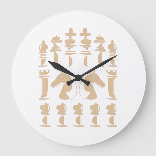 Schach:Lover | Ritterschachschach Große Wanduhr (Vorderseite)