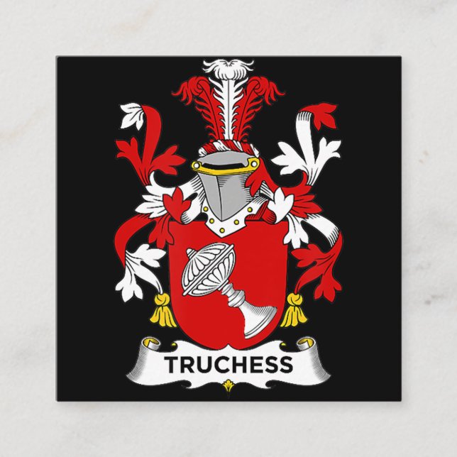 Schach Lover | Truchess-Wappen - Familienwappen Quadratische Visitenkarte (Vorderseite)