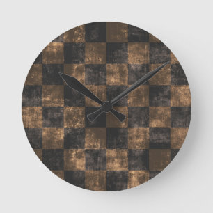 Schach luxuriös dunkel runde wanduhr