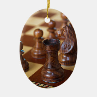 Schach-Mahagonibaum Keramik Ornament
