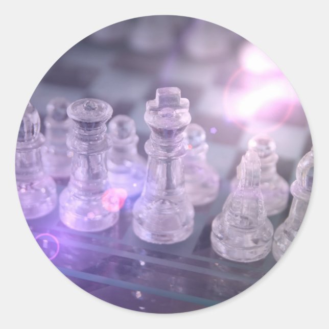 Schach-Master-Sticker Runder Aufkleber (Vorderseite)