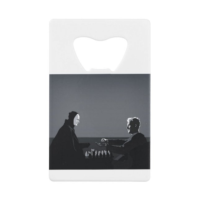 Schach mit dem Tod spielen Geldbeutel Flaschenöffner (Vorderseite)