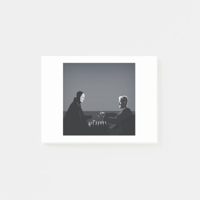 Schach mit dem Tod spielen Post-it Klebezettel (Vorderseite)