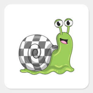 Schach mit Schachbrett Quadratischer Aufkleber