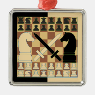 SCHACH ORNAMENT AUS METALL