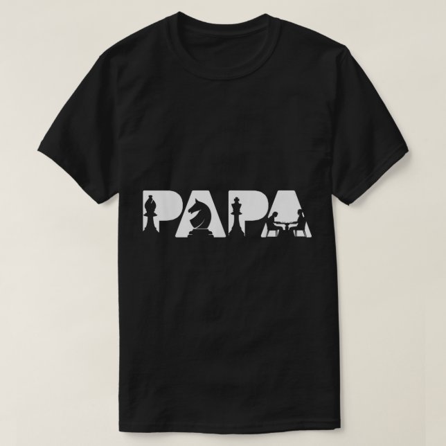 Schach Papa Silhouette Design T-Shirt (Design vorne)