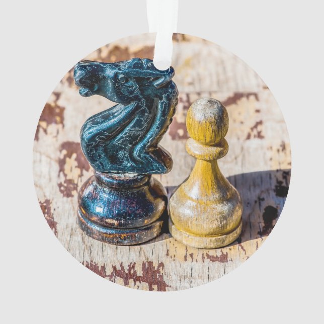 Schach Pawn and Knight - Veteranen Ornament (Rückseite)