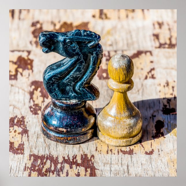 Schach Pawn and Knight - Veteranen Poster (Vorne)