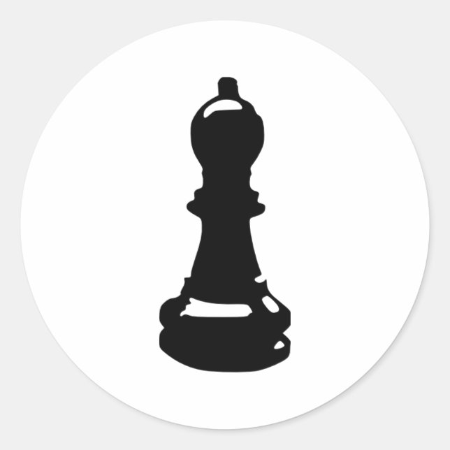 Schach - Pawn Runder Aufkleber (Vorderseite)
