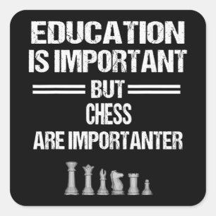 Schach Piece Bildung Spaß Sarcastic Funny Christ Quadratischer Aufkleber