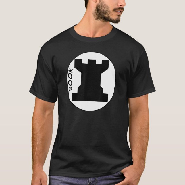 Schach Piece Black Rook Schach Club Rook Black Sch T-Shirt (Vorderseite)