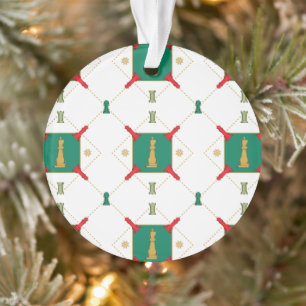 Schach Piece Christmas Art - King Rook Schneeflock Ornament