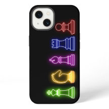 Schach Piece Neon Lights Black