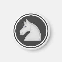 Schach Piece White Knight Magnet