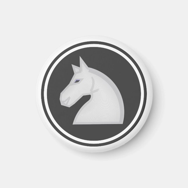 Schach Piece White Knight Magnet (Vorne)