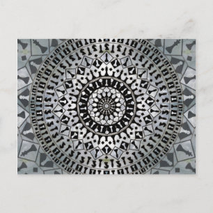 Schach Pieces Mandala Postkarte
