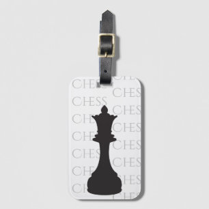 Schach Queen Classic Piece Modernes Schwarz, Weiß Gepäckanhänger