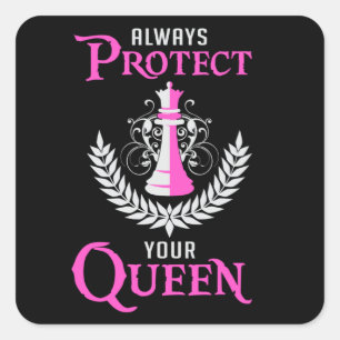 Schach-Queen Schach-Mainboard Game Geschenk Quadratischer Aufkleber