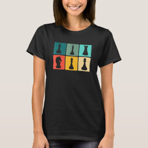 Schach Retro-Grafik Schachspieler Schachmatt Brett T-Shirt