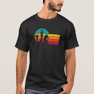 Schach Retro-Grafik Schachspieler Schachmatt Brett T-Shirt