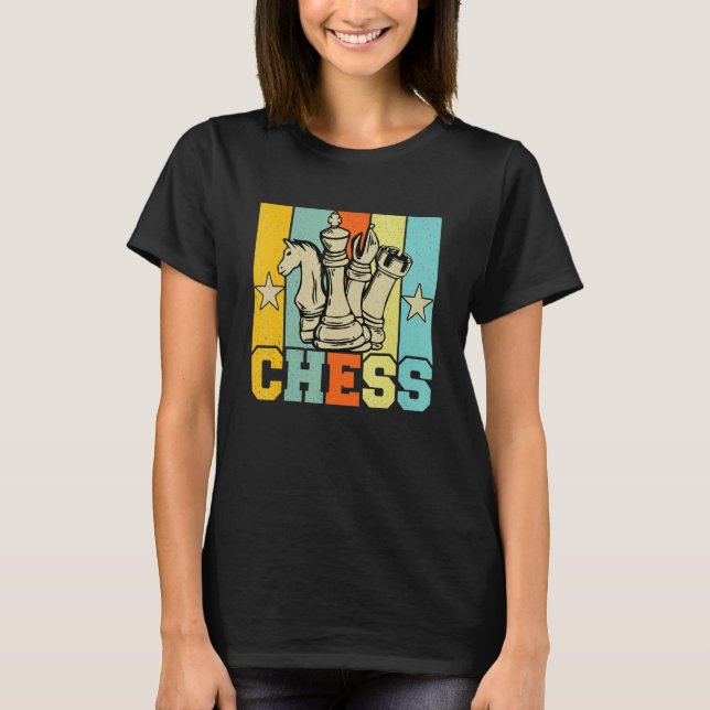 Schach Retro Graphic Chess Player Checkmate Board  T-Shirt (Vorderseite)