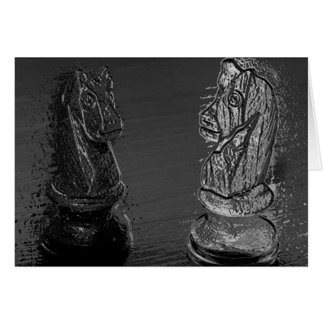 Schach-Ritter/Pferde - metallischer Effekt (Vorderseite (Horizontal))