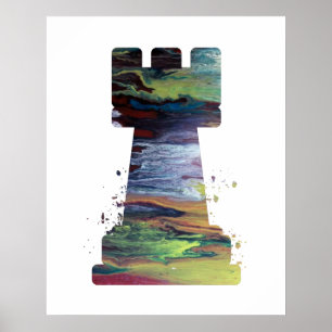 Schach Rook Art Poster