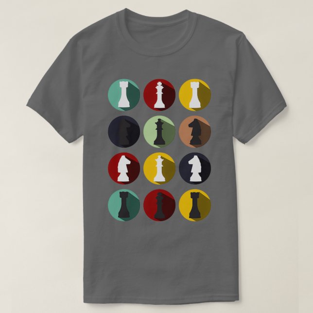 Schach Runde Schach Cooles Brettspiel Gif T-Shirt (Design vorne)