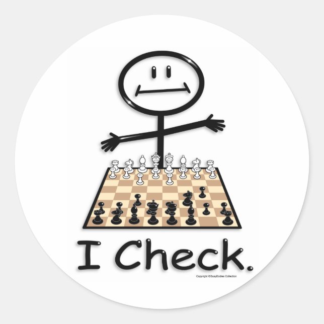 Schach Runder Aufkleber (Vorderseite)