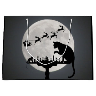 Schach Santa Vollmond Katze und Mausspiel Weihnach Große Geschenktüte