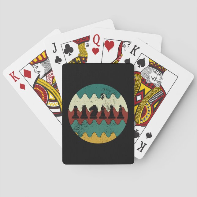 Schach - Schachfiguren Retro Spielkarten (Rückseite)