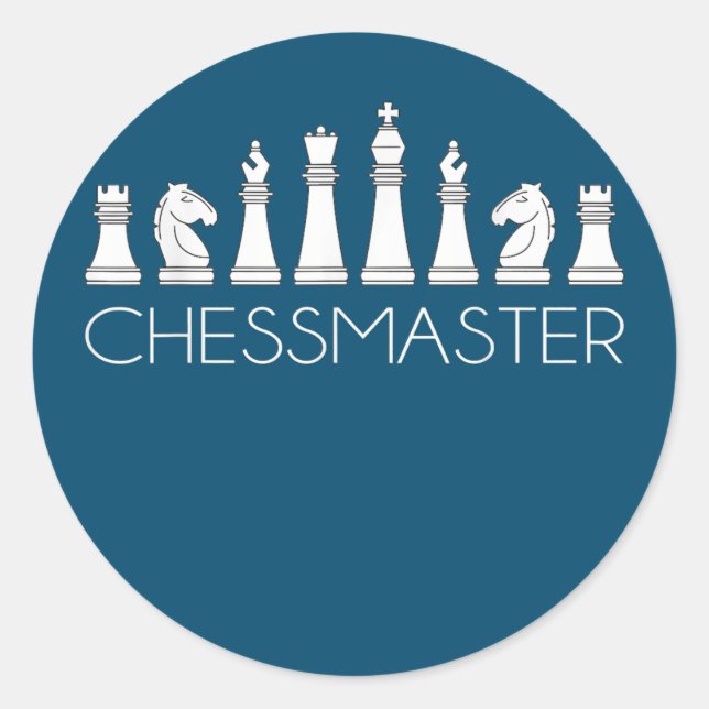 Schach - Schachmeister Runder Aufkleber (Vorderseite)