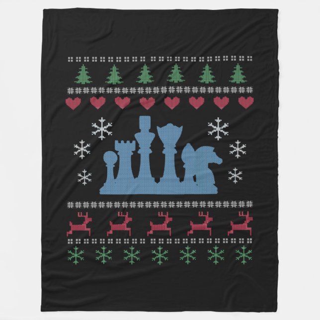 Schach - Schachpartituren Ugg Weihnachten Fleecedecke (Vorderseite)