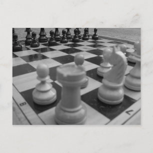 Schach Set B&W Postkarte