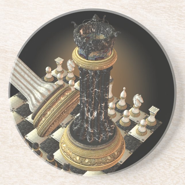 Schach-Set-Sandstein-Untersetzer Untersetzer (Vorne)