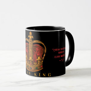 Schach Shakhmaty King Black Red Russian   Tasse
