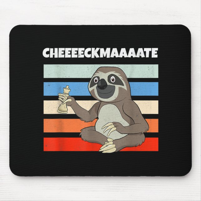 Schach Sloth langsamer Keckmatt in einem sonnigen  Mousepad (Vorne)