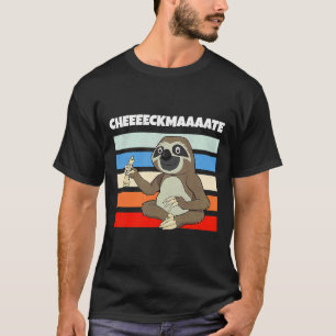 Schach-Sloth langsames Klima in einem sonnigen T-Shirt