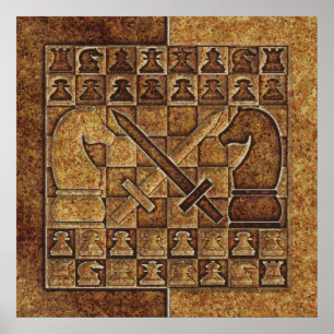 SCHACH-SPIEL IM STEIN POSTER