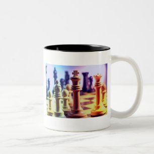 Schach-Spiel-Kaffee-Tasse Zweifarbige Tasse