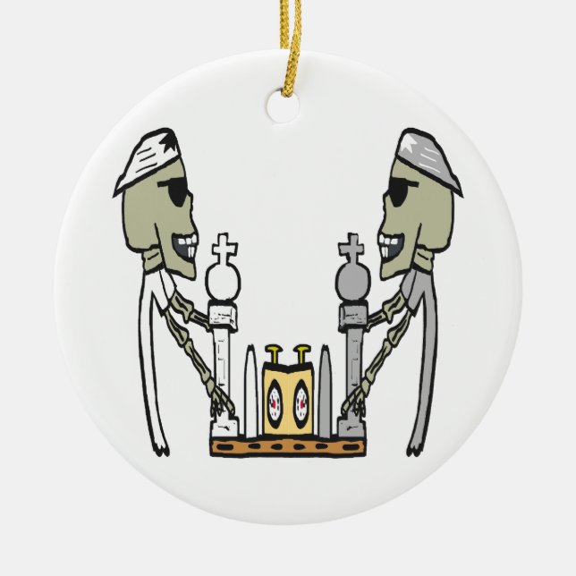 Schach spielen keramik ornament (Vorne)