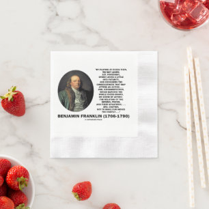 Schach spielen Vorsicht Benjamin Franklin Zitat Serviette